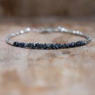 Black Diamond Nugget Chips 2.5-3mm Rough beads adjustable stacking bracelet | STK-1025