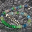 Ethiopian Multi Opal Rondelle 4mm Smooth beads adjustable stacking bracelet | STK-2616