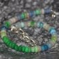 Ethiopian Multi Opal Rondelle 4mm Smooth beads adjustable stacking bracelet | STK-2616