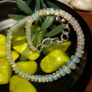 Ethiopian Opal Rondelle 2.5-4.5mm Smooth beads adjustable stacking bracelet | STK-2692