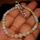 Ethiopian Orange Opal Round 2-4mm Smooth beads adjustable stacking bracelet | STK-2769