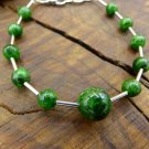 Green Chrome Diopside Round 6-8mm Smooth beads adjustable stacking bracelet | STK-3295