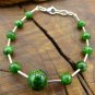 Green Chrome Diopside Round 6-8mm Smooth beads adjustable stacking bracelet | STK-3295