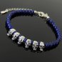 Lapis Lazuli Round & Rondelle 5mm Smooth beads adjustable stacking bracelet | STK-4251