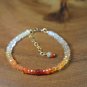 Mexican Fire Opal Rondelle 3.5mm Faceted beads adjustable stacking bracelet | STK-4574