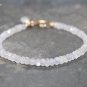 Rainbow Moonstone Rondelle 3-4mm Faceted beads adjustable stacking bracelet | STK-5222