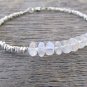 Rainbow Moonstone Rondelle 4.5mm Faceted beads adjustable stacking bracelet | STK-5231