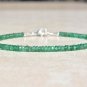 Zambian Emerald Rondelle 3-3.5mm Faceted beads adjustable stacking bracelet | STK-5616