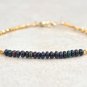 Black Ethiopian Opal Rondelle 3mm Faceted beads adjustable stacking bracelet | STK-1034