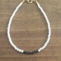 Black Spinel & White Jade Round 3.5mm Mix beads adjustable stacking bracelet | STK-1375