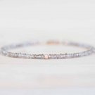 Champagne Zircon Rondelle 2.5-3mm Faceted beads adjustable stacking bracelet | STK-1966