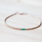 Green Chrome Tourmaline Round 2mm Faceted beads adjustable stacking bracelet | STK-3298