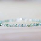 Green Tourmaline Rondelle 3-3.5mm Faceted beads adjustable stacking bracelet | STK-3434