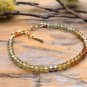 Grossular Garnet Rondelle 3-3.5mm Faceted beads adjustable stacking bracelet | STK-3475