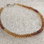 Hessonite Garnet Rondelle 3-3.5mm Faceted beads adjustable stacking bracelet | STK-3594