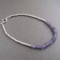 Lavender Tanzanite Rondelle 3.5mm Faceted beads adjustable stacking bracelet | STK-4448