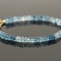 Multi Aquamarine Rondelle 3.5-4mm Faceted beads adjustable stacking bracelet | STK-4706