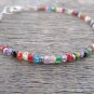 Multi Cubic Zirconia Rondelle 3mm Faceted beads adjustable stacking bracelet | STK-4717