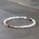 Multi Spinel & Topaz Rondelle 3mm Faceted beads adjustable stacking bracelet | STK-4861