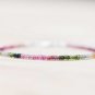 Multi Tourmaline Rondelle 2-2.5mm Faceted beads adjustable stacking bracelet | STK-4886