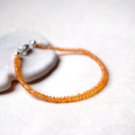 Orange Carnelian Rondelle 2-2.5mm Faceted beads adjustable stacking bracelet | STK-5015