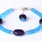 Amethyst & Blue Topaz Mix 2.5-10mm Faceted beads adjustable stacking bracelet | STK-0391