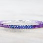 Amethyst & Blue Topaz Rondelle 3mm Faceted beads adjustable stacking bracelet | STK-0393