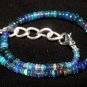 Black Ethiopian Opal Rondelle 3-4mm Smooth beads adjustable stacking bracelet | STK-1047