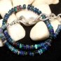 Black Ethiopian Opal Rondelle 3-4mm Smooth beads adjustable stacking bracelet | STK-1049