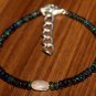 Black Ethiopian Opal Rondelle 3-4mm Smooth beads adjustable stacking bracelet | STK-1051