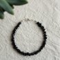 Black Tourmaline Nugget Chips 2-5mm Smooth beads adjustable stacking bracelet | STK-1469