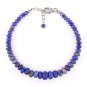 Blue Ethiopian Opal Rondelle 4-8mm Faceted beads adjustable stacking bracelet | STK-1578