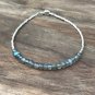 Blue Fire Labradorite Rondelle 4mm Faceted beads adjustable stacking bracelet | STK-1580