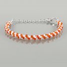 Carnelian & White Zircon Round 3mm Faceted beads adjustable stacking bracelet | STK-1942
