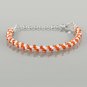 Carnelian & White Zircon Round 3mm Faceted beads adjustable stacking bracelet | STK-1942