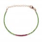 Chrome Diopside & Ruby Mix 2-2.5mm Faceted beads adjustable stacking bracelet | STK-2012