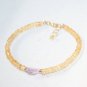 Citrine With Amethyst Rondelle 4mm Faceted beads adjustable stacking bracelet | STK-2254