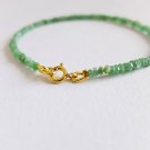 Colombian Emerald Rondelle 2.5-3mm Faceted beads adjustable stacking bracelet | STK-2313