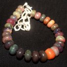 Ethiopian Black Opal Rondelle 5-6mm Smooth beads adjustable stacking bracelet | STK-2581