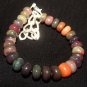 Ethiopian Black Opal Rondelle 5-6mm Smooth beads adjustable stacking bracelet | STK-2581