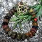 Ethiopian Black Opal Rondelle 6-8mm Smooth beads adjustable stacking bracelet | STK-2584