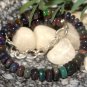 Ethiopian Black Opal Rondelle 4-6mm Smooth beads adjustable stacking bracelet | STK-2585