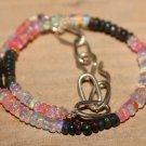 Ethiopian Multi Opal Rondelle 3-4mm Smooth beads adjustable stacking bracelet | STK-2611