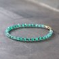 Green Onyx & Pyrite Rondelle 2-4mm Faceted beads adjustable stacking bracelet | STK-3404