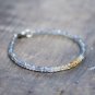 Labradorite & Citrine Rondelle 3mm Faceted beads adjustable stacking bracelet | STK-4079