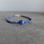 Lapis Lazuli Round & Tumble 3-12mm Faceted beads adjustable stacking bracelet | STK-4243