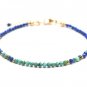 Lapis Lazuli & Turquoise Round 3mm Faceted beads adjustable stacking bracelet | STK-4332