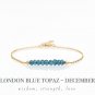 London Blue Topaz Rondelle 3-3.5mm Faceted beads adjustable stacking bracelet | STK-4480