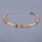 Mexican Fire Opal Rondelle 3-3.5mm Faceted beads adjustable stacking bracelet | STK-4579
