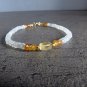 Moonstone & Citrine Rondelle 3-6mm Faceted beads adjustable stacking bracelet | STK-4604